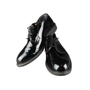 Bates Mens Black Patent Leather Oxford Dress Shoes Size 11.5 3E‎ Uniform